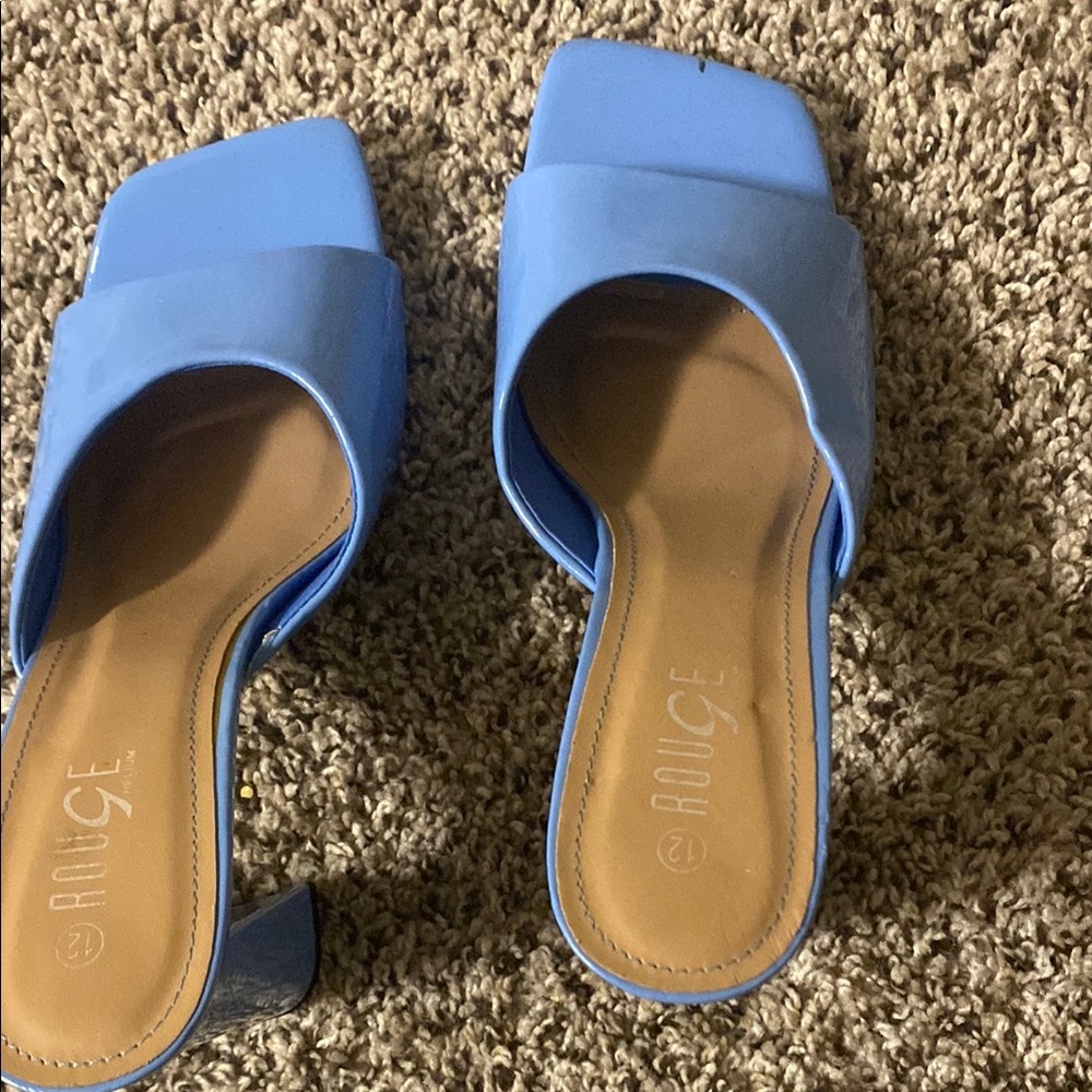 Rouge Helium Blue Mules with Minimalist Design